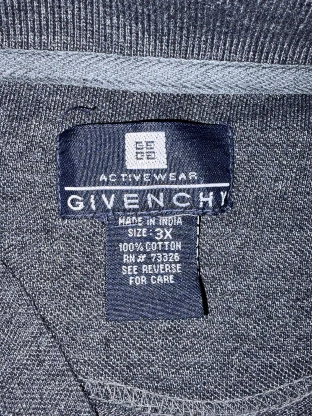 Givenchy Activewear Men’s 100% Cotton Charcoal Gray Polo Shirt Size 3XL